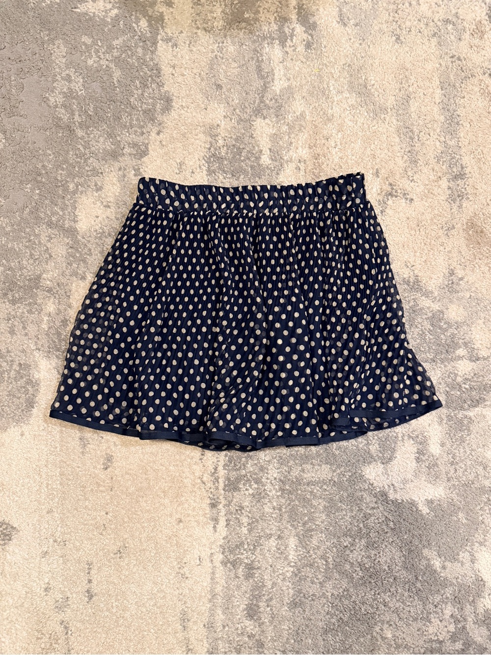 Flutterbye Navy Polka Dot Pleated Mini Skirt